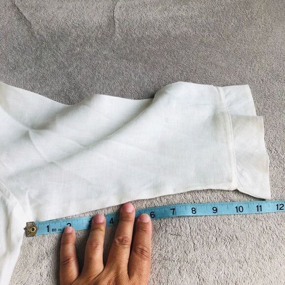 Tin Lizzie Ruffle Collar 3/4 Sleeve Button down Blouse - Picture 11 of 16